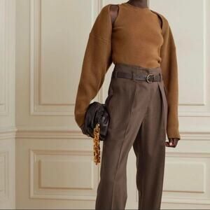 THE Frankie Shop Brown Knitted Bolero Shrig Cardigan sleeves sz M